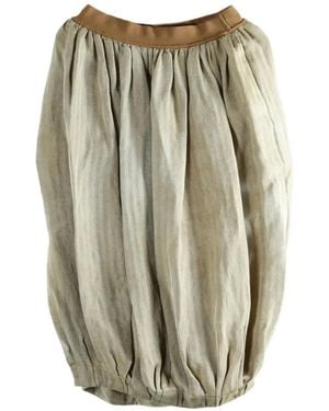 Uma Wang Pleated Bubble Midi Skirt - Natural