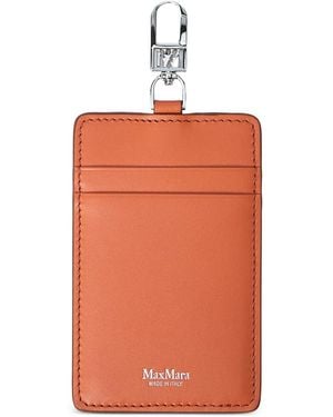 Max Mara Pebble-Grain Badge Holder - Orange