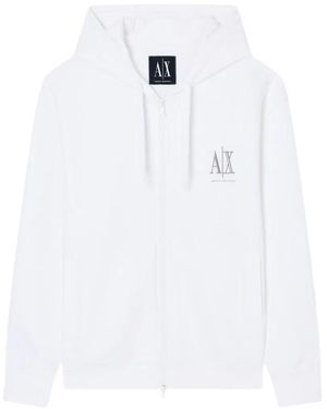 ARMANI EXCHANGE Sudadera Con Capucha Y Logo - Blanco