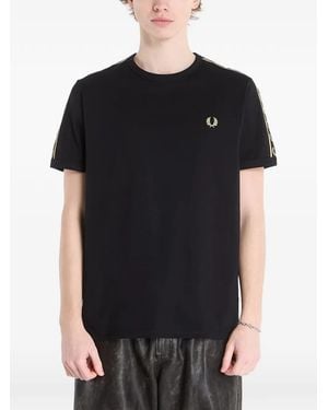Fred Perry Ringer Contrast-Tape T-Shirt - Black