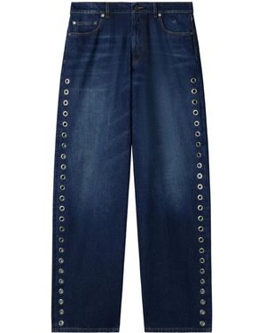 Off-White c/o Virgil Abloh Eyelet Loose-Fit Jeans - Blue