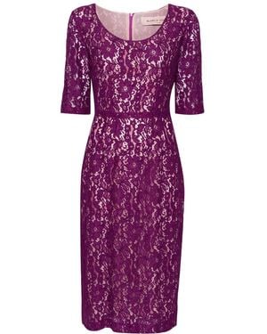 Blanca Vita Alnus Lace Midi Dress - Purple