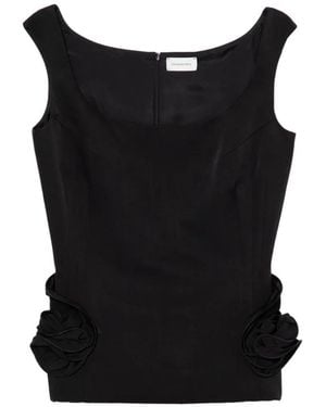 Magda Butrym Sculptural Floral Top - Black