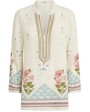 Emporio Sirenuse Túnica bordada - Blanco