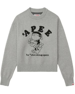 AAPE BY A BATHING AP Crew-Neck Jumper - Grey