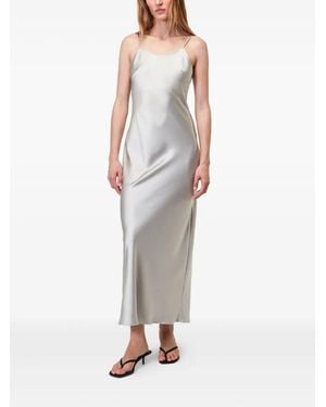 Roberto Collina Robe À Fini Satiné - Gris