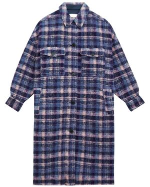 Isabel Marant Fontizi チェック コート - ブルー
