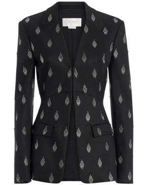 Genny Verzierte Jacke Mit Fallendem Revers - Schwarz