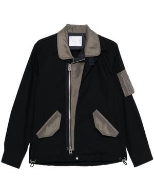 Sacai Oxford Nylon Cotton Jacket - Black