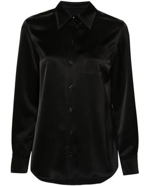 Lanvin Long Sleeve Satin Shirt - Black