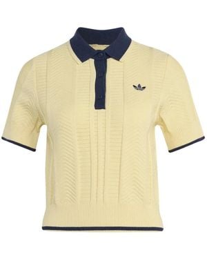 adidas Chevron-Knit Polo Shirt - White