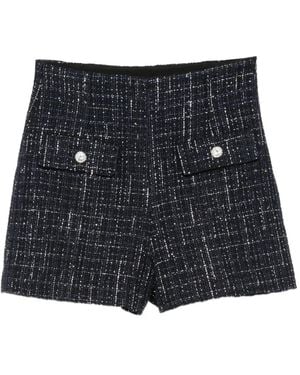 Sandro Olivia Tweed Sequin-Embellished Shorts - Black
