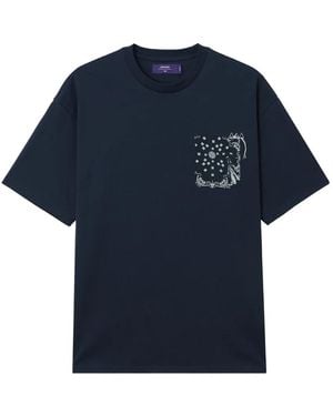 AFTERMATHS Bandana-Print Pocket T-Shirt - Blue