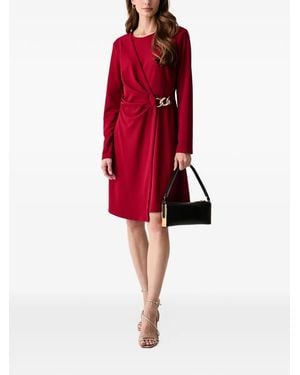 Joseph Ribkoff Chain-Detail Draped Mini Dress - Red