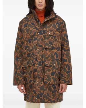 Les Deux Camouflage-Pattern Padded Coat - Brown