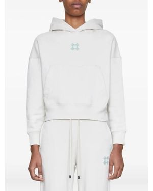 Amiri Felpa Con Ricamo E Cappuccio - Bianco