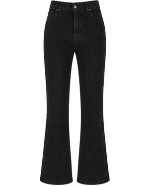 Lois Logo-Patch Flared Jeans - Black
