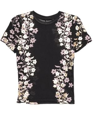 Cynthia Rowley Foil-Print T-Shirt - Black