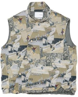Yoshio Kubo Photograph-Print Gilet - Gray