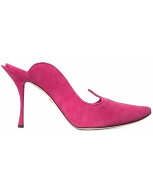 Dolce & Gabbana Pointed-Toe Suede Mules - Pink