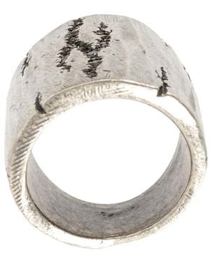 Tobias Wistisen Ring Mit Unbearbeiteten Kanten - Mettallic