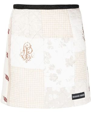 Marine Serre Boutis Mini Skirt - Natural