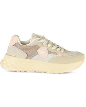 Blauer Baskets À Empiècements En Résille - White