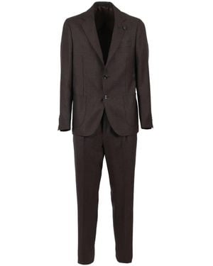 Lardini Checked single-breasted suit - Negro