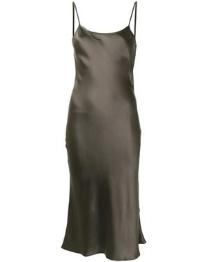 Voz Midi Silk Slip Dress - Green