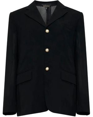 Comme des Garçons Faux-Pearl Notch-Lapel Jacket - Black