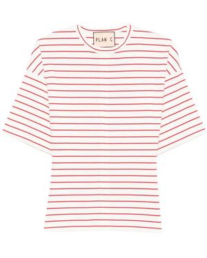 Plan C T-Shirt Rayé À Manches Courtes - Pink