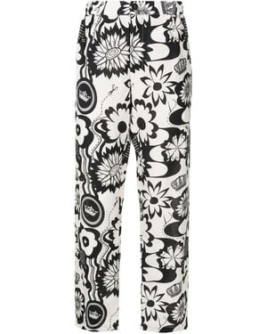 Amir Slama Graphic-Print Straight-Leg Trousers - White