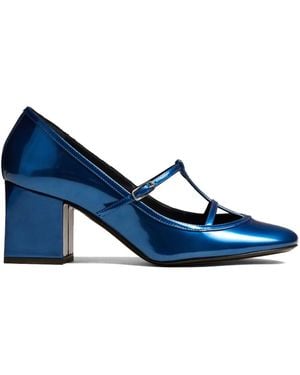KHAITE Fawn 65Mm Metallic-Leather Court Shoes - Blue