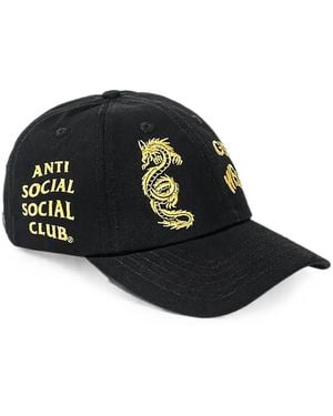 ANTI SOCIAL SOCIAL CLUB Dragon-Embroidered Baseball Cap - Black
