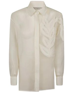 Antonelli Alessandra Leaf-Appliqué Shirt - White