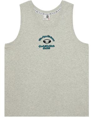 Aape By A Bathing Ape Tanktop Met Geborduurd Logo - Grijs