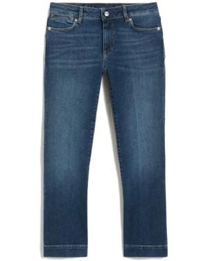 Sportmax Whiskering-Effect Jeans - Blue