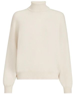 Brunello Cucinelli Pull À Col Roulé En Cachemire Avec Monili - Blanc