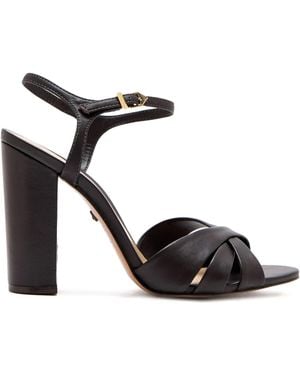 SCHUTZ SHOES 105Mm Keefa Block-Heel Crossover Sandals - Black