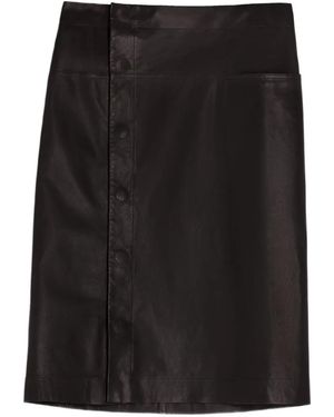Lemaire Snap-Fastening Leather Skirt - Black