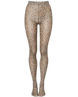 Swedish Stockings Sofia Leopard-Print Tights - Natural