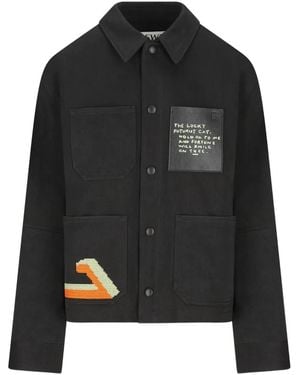 Loewe X Louis Wain Cotton-Satin Embroidered Jacket - Black