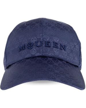 McQueen Casquette À Motif Tête De Mort Embossé - Bleu