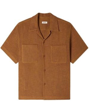 Sandro Openwork Mesh Shirt - Brown