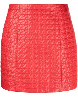 Patou Quilted Shell Miniskirt - Red