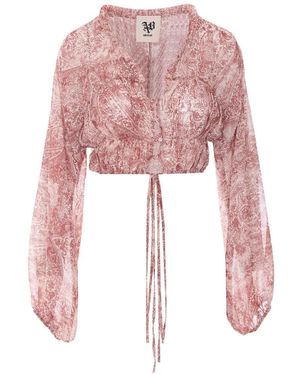 Aniye By Blouse Niko Volantée À Imprimé Cachemire - Pink