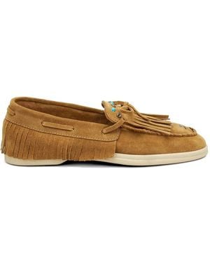 Frau Fringed Bead-Embellished Loafers - Natural