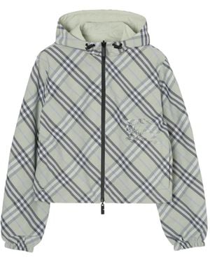 Burberry Relaxed Fit Jacket With Two-Way Zip Closure, Size S - Grey