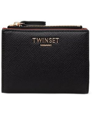 Twinset Small Wallet With Lettering Logo - Black
