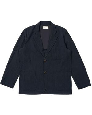 Universal Works Button Textured Jacket - Blue